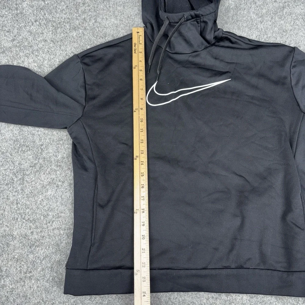 Nike Hoodie Mens Small Black Fleece Lined Pullover Gym Athletic Swoosh Logo EUC